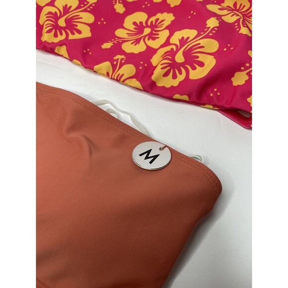 Lot Of 2 Swim Bandeau Bikini Top Bundle Womens Medium Padded - Picture 2 of 8